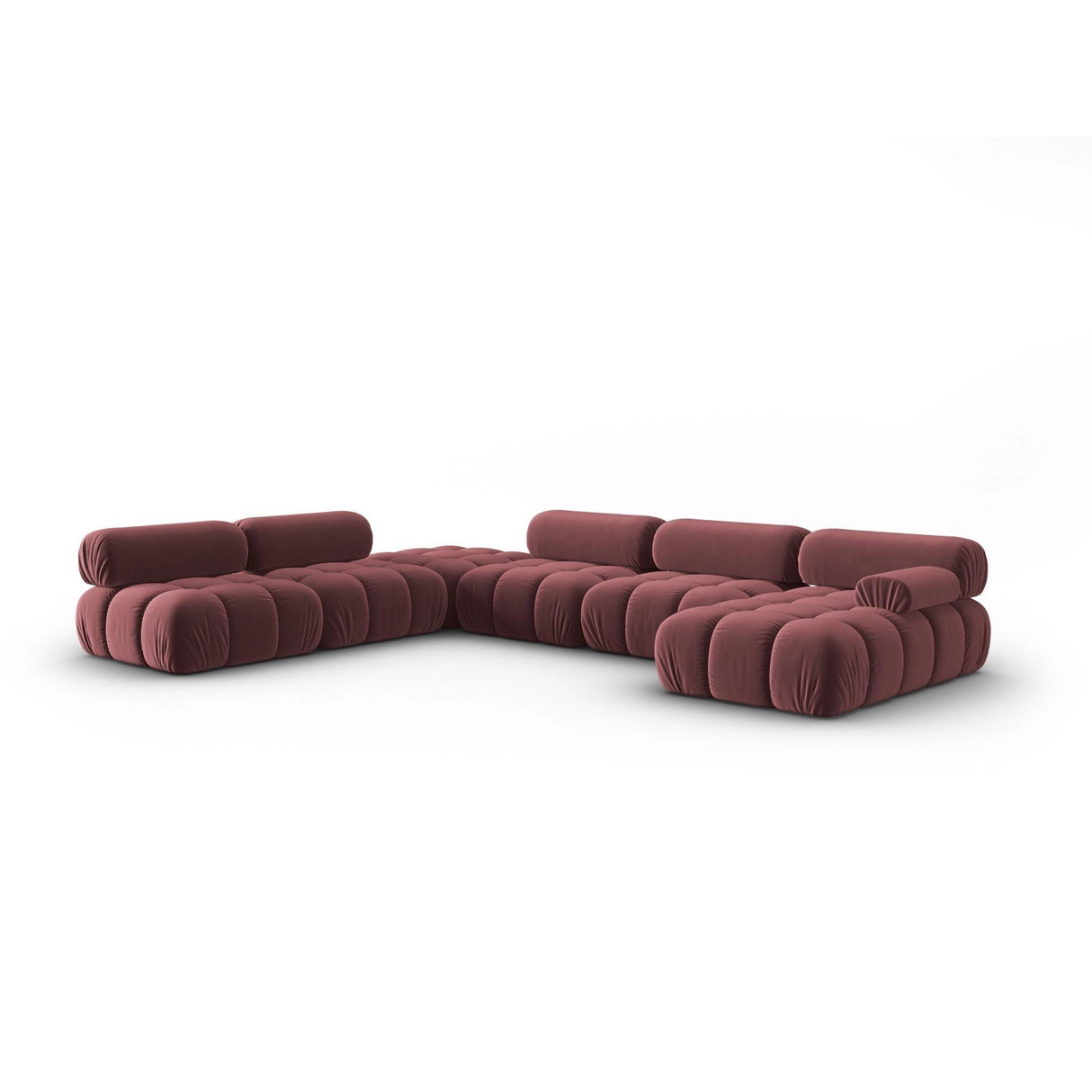 Cortina Modulares 7-Sitzer Panoramasofa, Linke Seite, aus Samt, 376x282 cm von Cosmopolitan Design – Bild 3