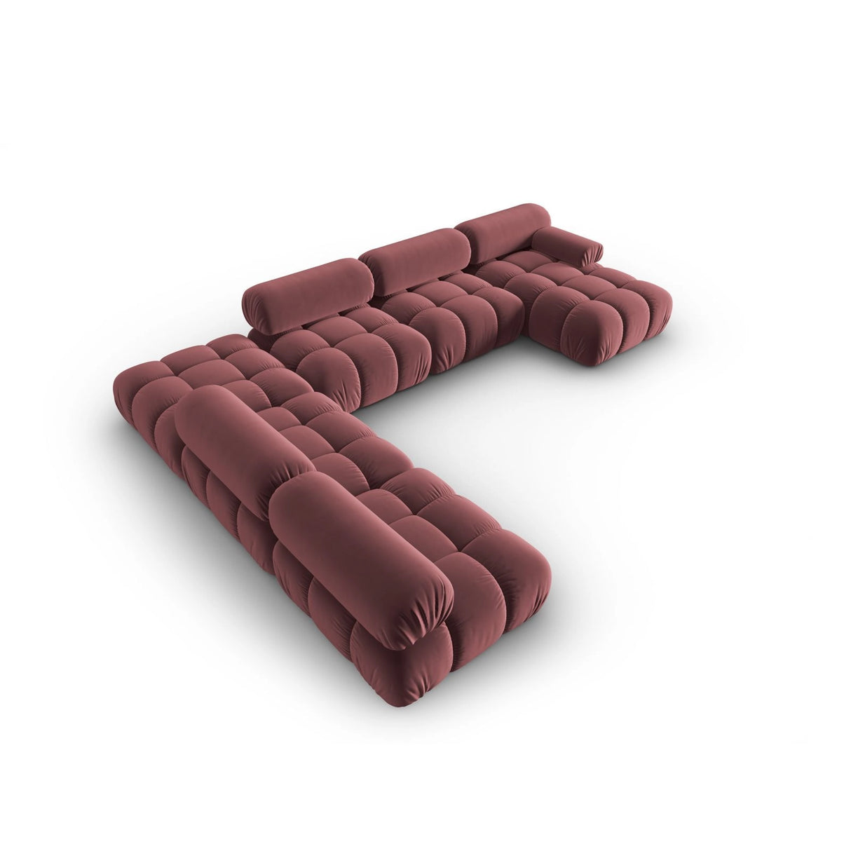 Cortina Modulares 7-Sitzer Panoramasofa, Linke Seite, aus Samt, 376x282 cm von Cosmopolitan Design – Bild 4