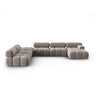 Cortina Modulares 7-Sitzer Panoramasofa, Linke Seite, aus Samt in Cappuccino (Bluvel 40), 376x282 cm von Cosmopolitan Design – Bild 1