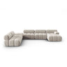 Cortina Modulares 7-Sitzer Panoramasofa, Linke Seite, aus Samt in Dunkelbeige (Bluvel 30), 376x282 cm von Cosmopolitan Design – Bild 1
