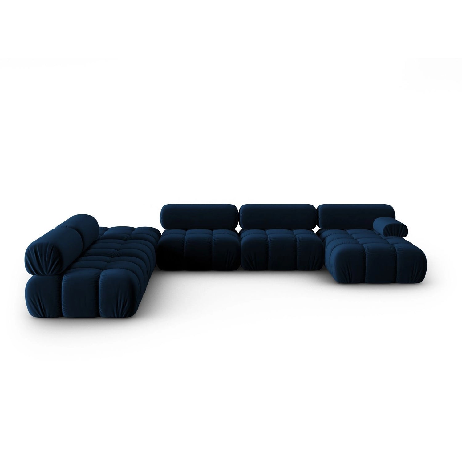 Cortina Modulares 7-Sitzer Panoramasofa, Linke Seite, aus Samt in Königsblau (Bluvel 86), 376x282 cm von Cosmopolitan Design – Bild 1