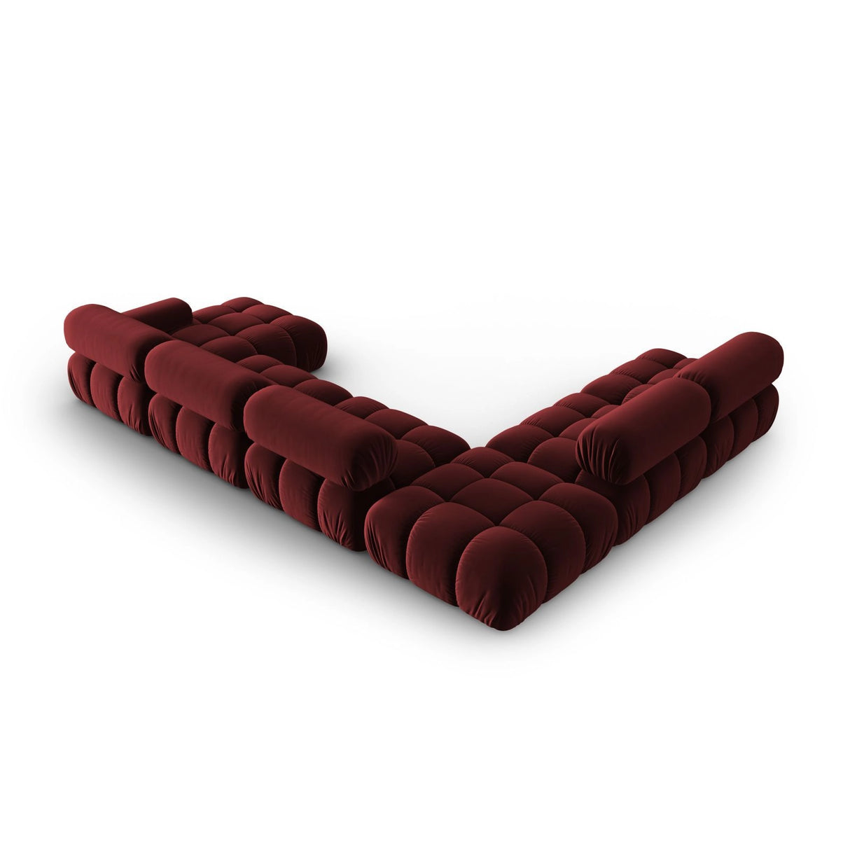 Cortina Modulares 7-Sitzer Panoramasofa, Linke Seite, aus Samt in Rot (Bluvel 59), 376x282 cm von Cosmopolitan Design – Bild 5