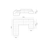 Cortina Modulares 7-Sitzer Panoramasofa, Linke Seite, aus Samt in Schwarz (Bluvel 19), 376x282 cm von Cosmopolitan Design – Bild 2