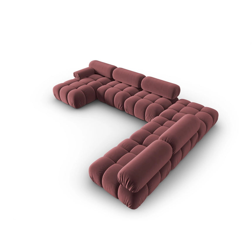 Cortina Modulares 7-Sitzer Panoramasofa, Rechte Seite, aus Samt, 376x282 cm von Cosmopolitan Design – Bild 4
