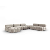 Cortina Modulares 7-Sitzer Panoramasofa, Rechte Seite, aus Samt in Dunkelbeige (Bluvel 30), 376x282 cm von Cosmopolitan Design – Bild 3
