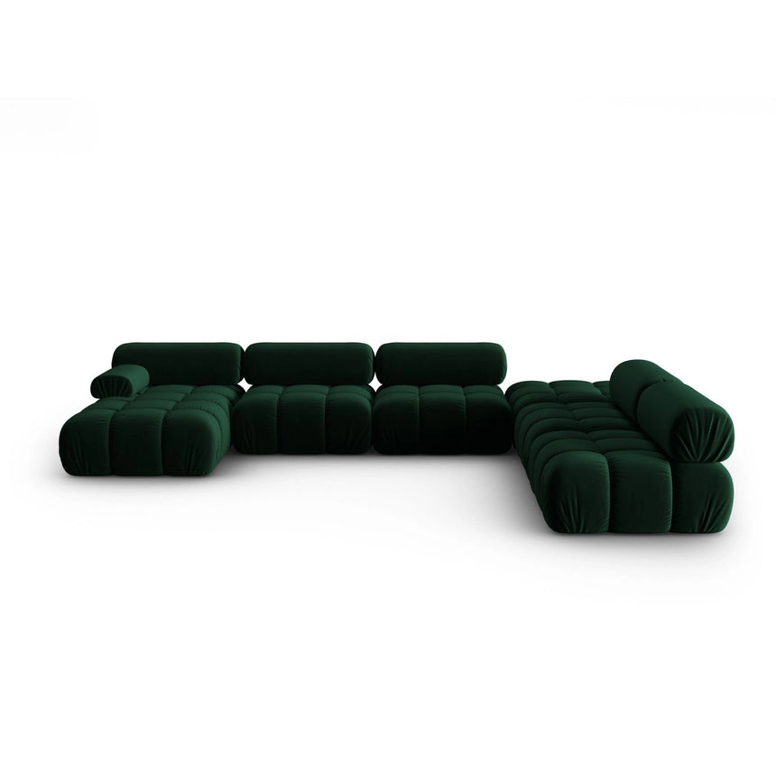 Cortina Modulares 7-Sitzer Panoramasofa, Rechte Seite, aus Samt in Flaschengrün (Bluvel 78), 376x282 cm von Cosmopolitan Design – Bild 1