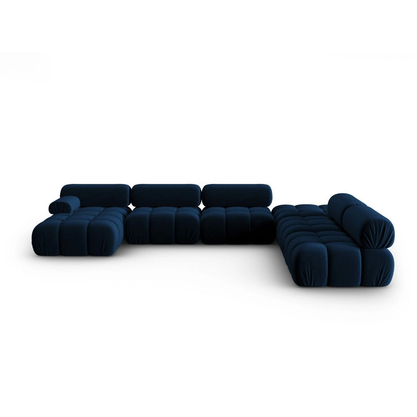 Cortina Modulares 7-Sitzer Panoramasofa, Rechte Seite, aus Samt in Königsblau (Bluvel 86), 376x282 cm von Cosmopolitan Design – Bild 1