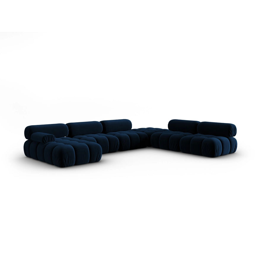 Cortina Modulares 7-Sitzer Panoramasofa, Rechte Seite, aus Samt in Königsblau (Bluvel 86), 376x282 cm von Cosmopolitan Design – Bild 3