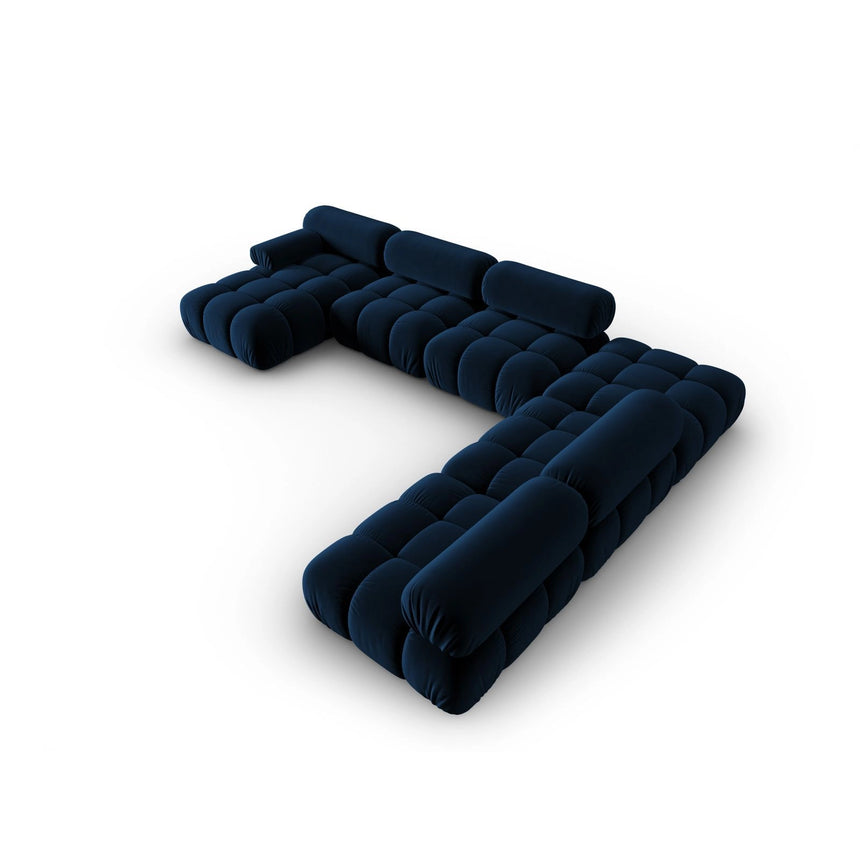 Cortina Modulares 7-Sitzer Panoramasofa, Rechte Seite, aus Samt in Königsblau (Bluvel 86), 376x282 cm von Cosmopolitan Design – Bild 4
