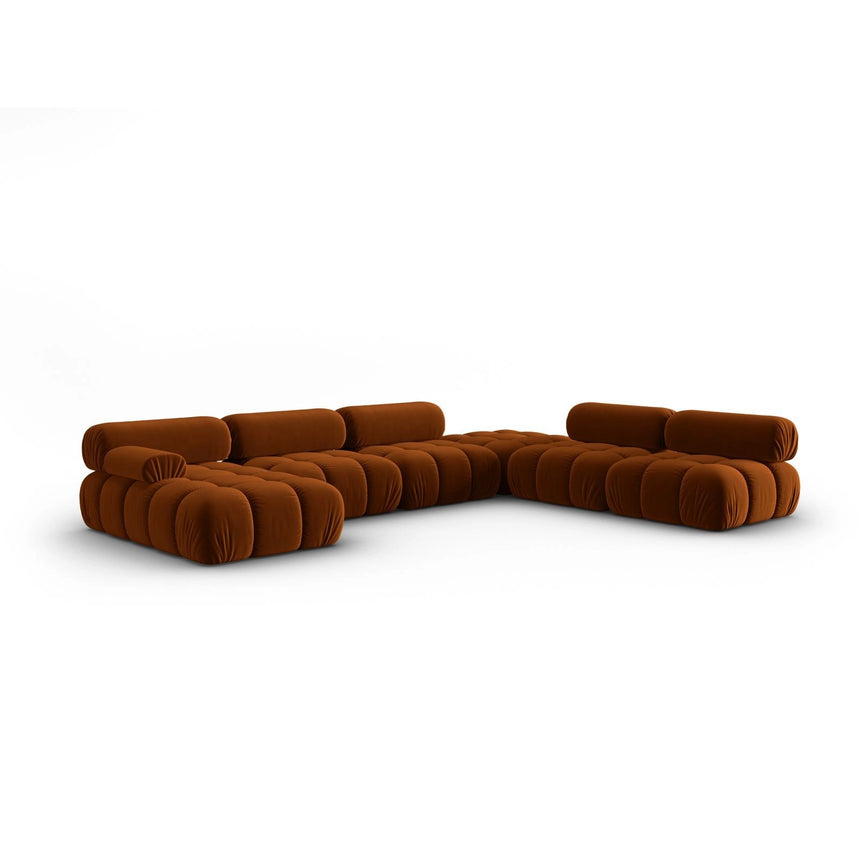 Cortina Modulares 7-Sitzer Panoramasofa, Rechte Seite, aus Samt in Terrakotta (Bluvel 4215), 376x282 cm von Cosmopolitan Design – Bild 3