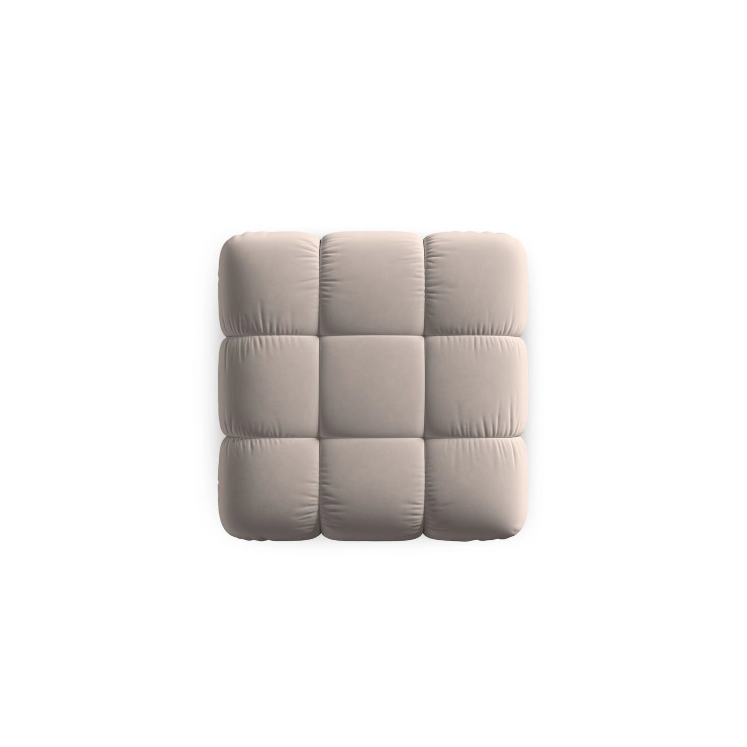 Cortina Pouf aus Samt in Cappuccino (Bluvel 40), 94x94 cm von Cosmopolitan Design – Bild 4