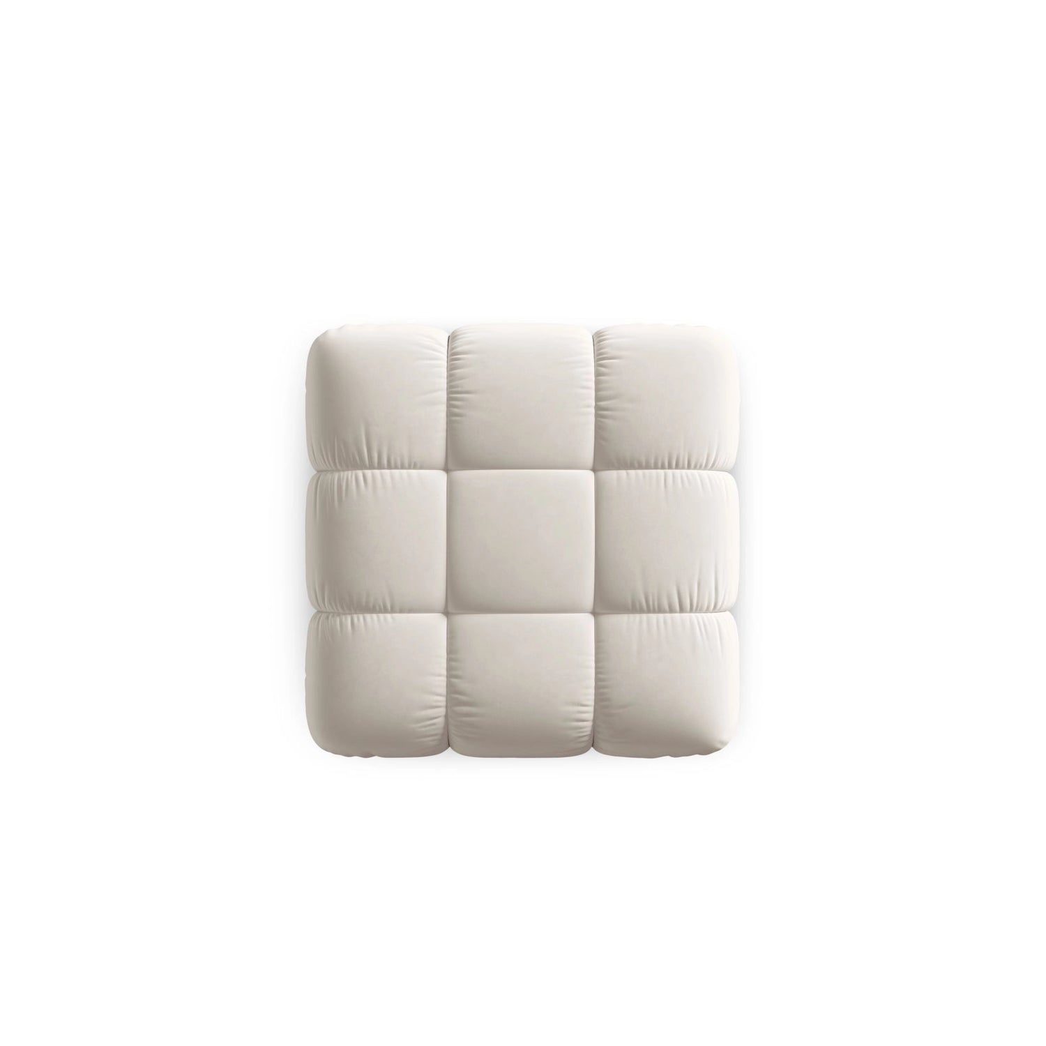 Cortina Pouf aus Samt in Dunkelbeige (Bluvel 30), 94x94 cm von Cosmopolitan Design – Bild 4