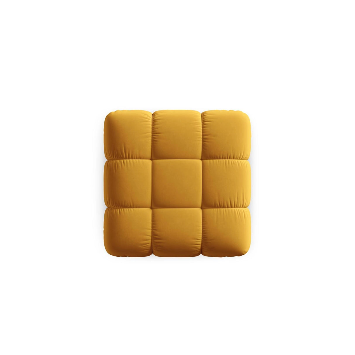 Cortina Pouf aus Samt in Gelb (Bluvel 68), 94x94 cm von Cosmopolitan Design – Bild 4
