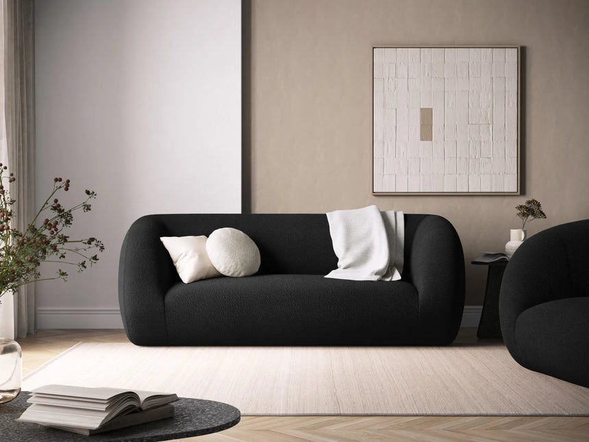 Essen 2-Sitzer Sofa aus Boucle in Schwarz (Baloo 2082), 210x95x86 cm von Cosmopolitan Design – Bild 2