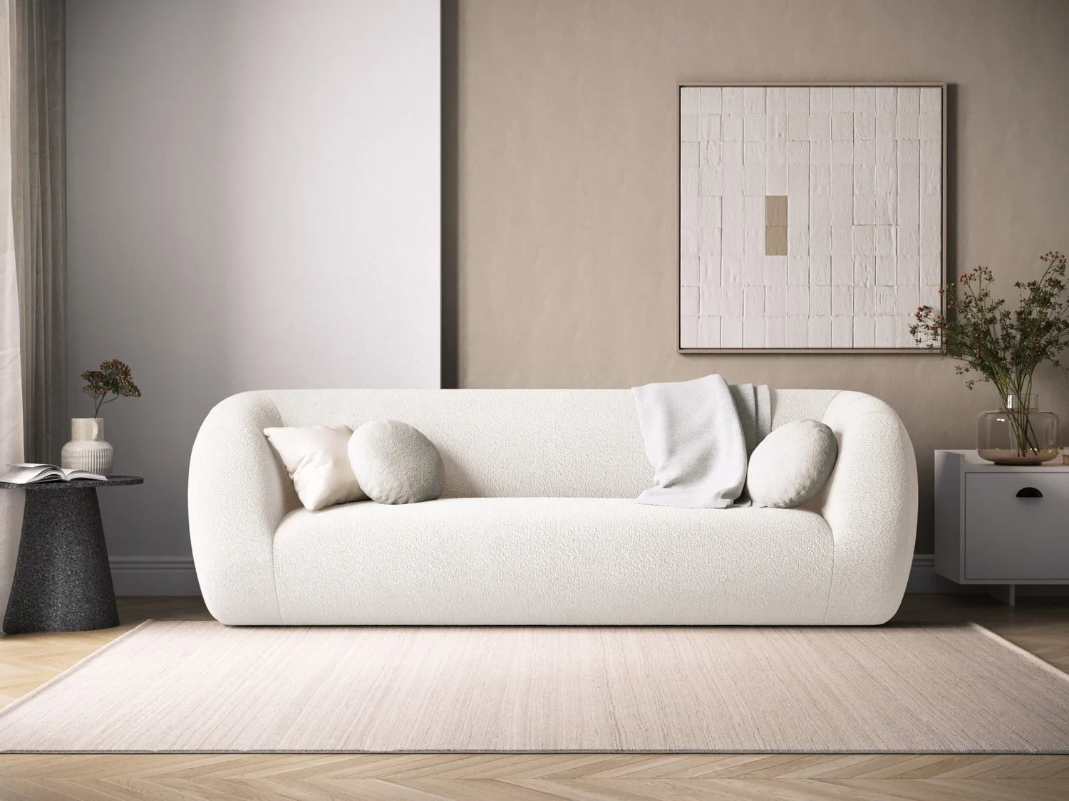 Essen 3-Sitzer Sofa aus Boucle, 230x95x86 cm von Cosmopolitan Design – Bild 2
