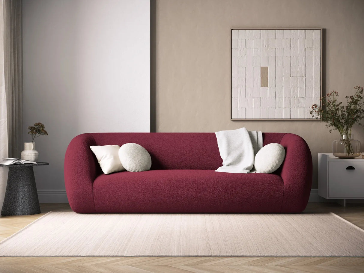 Essen 3-Sitzer Sofa aus Boucle in Bordeaux (Baloo 2079), 230x95x86 cm von Cosmopolitan Design – Bild 2