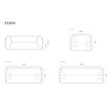 Essen 3-Sitzer Sofa aus Boucle in Dunkelgrau (Baloo 2083), 230x95x86 cm von Cosmopolitan Design – Bild 3