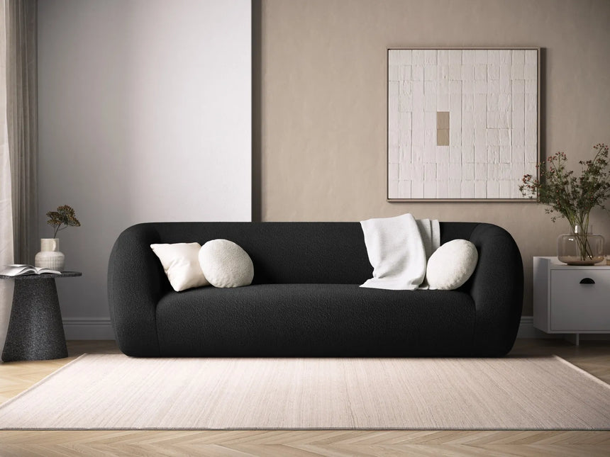 Essen 3-Sitzer Sofa aus Boucle in Schwarz (Baloo 2082), 230x95x86 cm von Cosmopolitan Design – Bild 2
