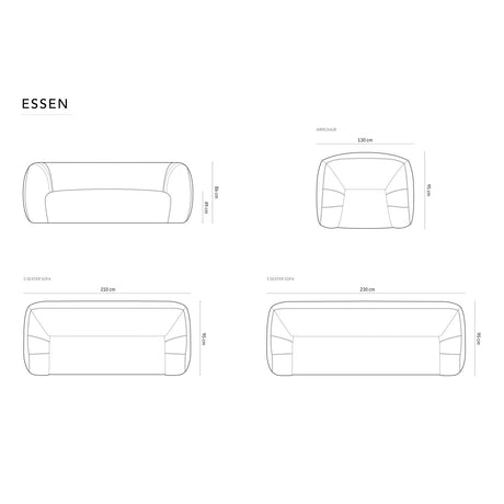 Essen 3-Sitzer Sofa aus Boucle in Terrakotta (Baloo 2078), 230x95x86 cm von Cosmopolitan Design – Bild 3