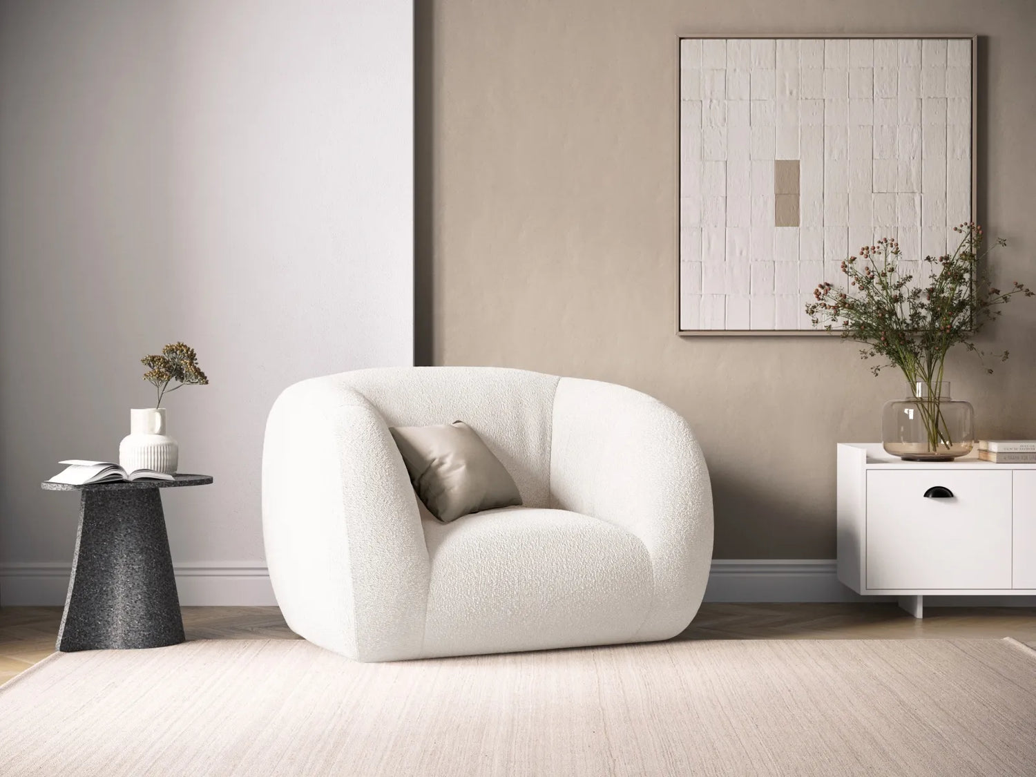 Essen Sessel aus Boucle, 130x95x86 cm von Cosmopolitan Design – Bild 2