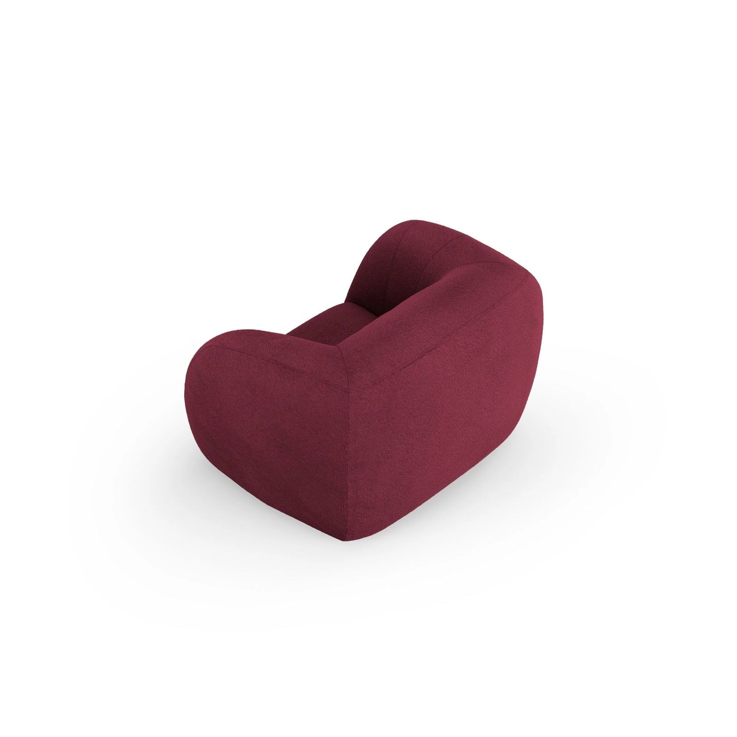 Essen Sessel aus Boucle in Bordeaux (Baloo 2079), 130x95x86 cm von Cosmopolitan Design – Bild 5