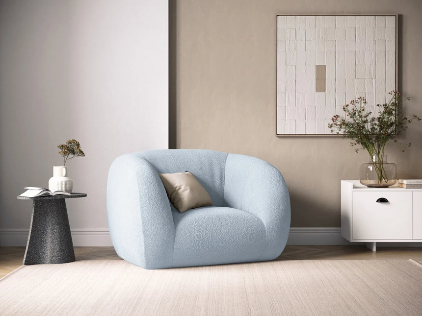 Essen Sessel aus Boucle in Hellblau (Baloo 2086), 130x95x86 cm von Cosmopolitan Design – Bild 2