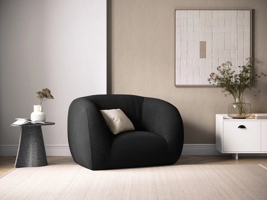 Essen Sessel aus Boucle in Schwarz (Baloo 2082), 130x95x86 cm von Cosmopolitan Design – Bild 2