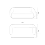 Gomera 2-Sitzer Sofa aus Samt in Rosa (Salvador 11), 180x93x74 cm von Cosmopolitan Design – Bild 2