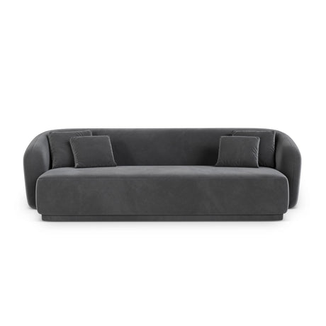 Gomera 3-Sitzer Sofa aus Samt in Dunkelgrau (Salvador 18), 220x93x74 cm von Cosmopolitan Design – Bild 1