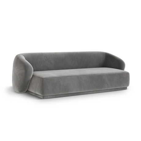 Gomera 3-Sitzer Sofa aus Samt in Grau (Salvador 17), 220x93x74 cm von Cosmopolitan Design – Bild 3