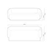 Gomera 3-Sitzer Sofa aus Samt in Rosa (Salvador 11), 220x93x74 cm von Cosmopolitan Design – Bild 2