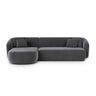 Gomera 4-Sitzer Ecksofa, Linke Seite, aus Samt in Dunkelgrau (Salvador 18), 260x155x74 cm von Cosmopolitan Design – Bild 1