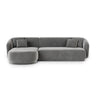 Gomera 4-Sitzer Ecksofa, Linke Seite, aus Samt in Grau (Salvador 17), 260x155x74 cm von Cosmopolitan Design – Bild 1