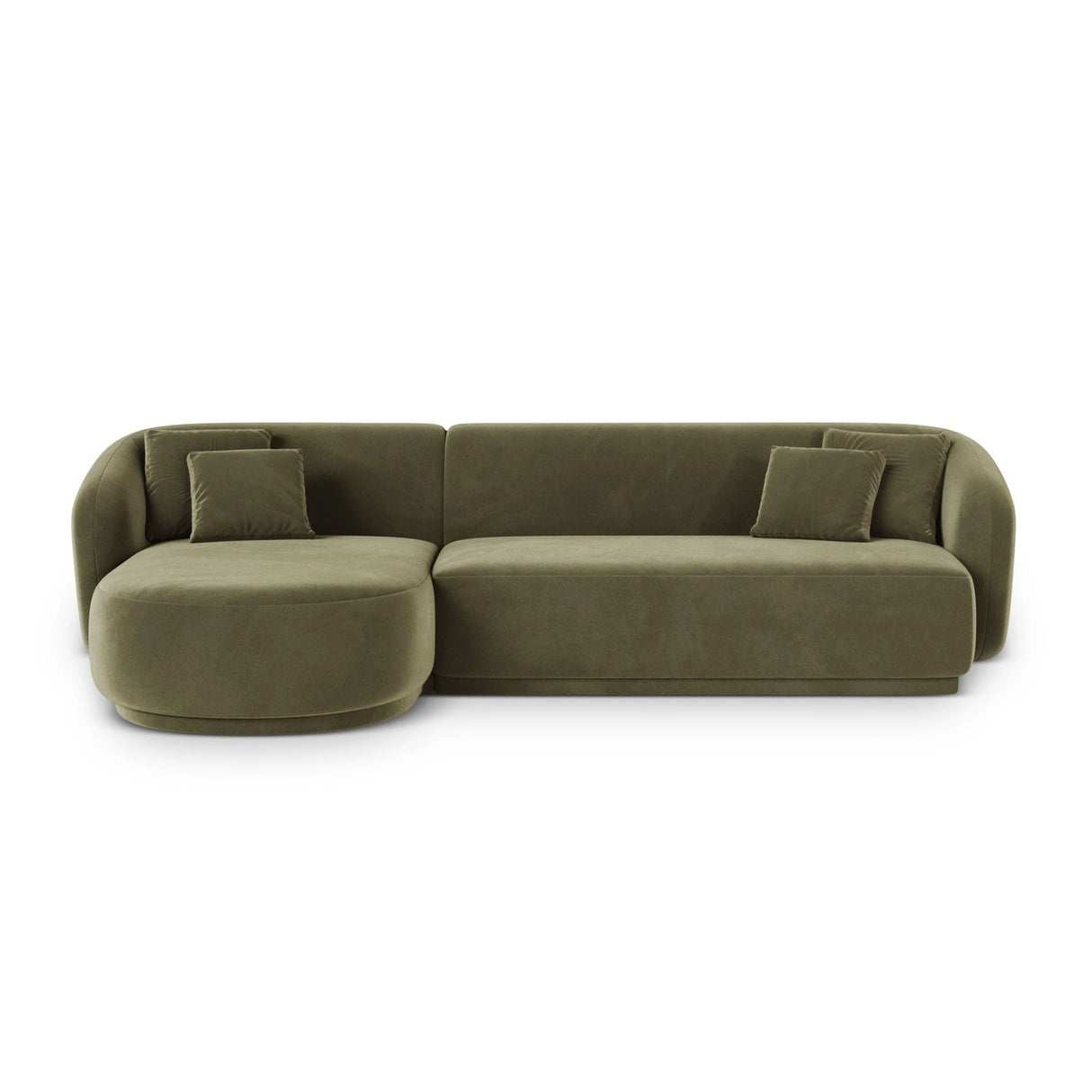 Gomera 4-Sitzer Ecksofa, Linke Seite, aus Samt in Grün (Salvador 8), 260x155x74 cm von Cosmopolitan Design – Bild 1