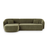 Gomera 4-Sitzer Ecksofa, Linke Seite, aus Samt in Grün (Salvador 8), 260x155x74 cm von Cosmopolitan Design – Bild 1