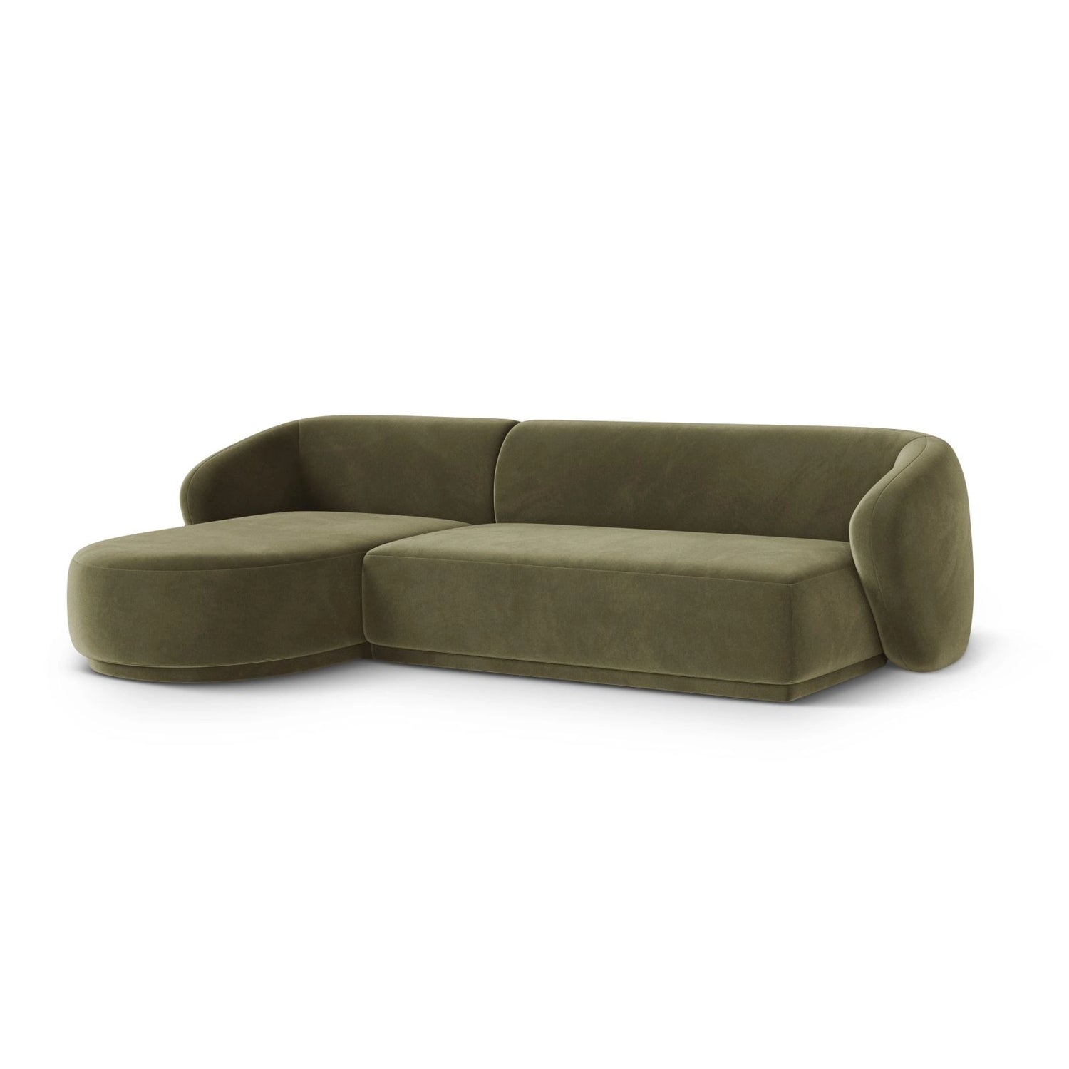 Gomera 4-Sitzer Ecksofa, Linke Seite, aus Samt in Grün (Salvador 8), 260x155x74 cm von Cosmopolitan Design – Bild 3