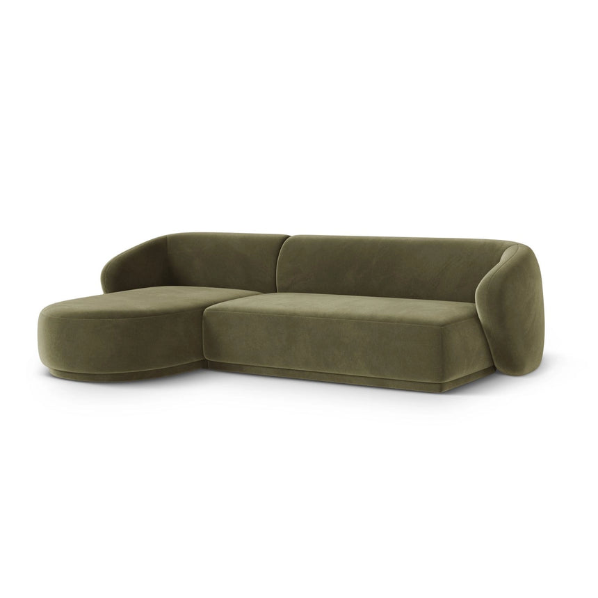 Gomera 4-Sitzer Ecksofa, Linke Seite, aus Samt in Grün (Salvador 8), 260x155x74 cm von Cosmopolitan Design – Bild 3