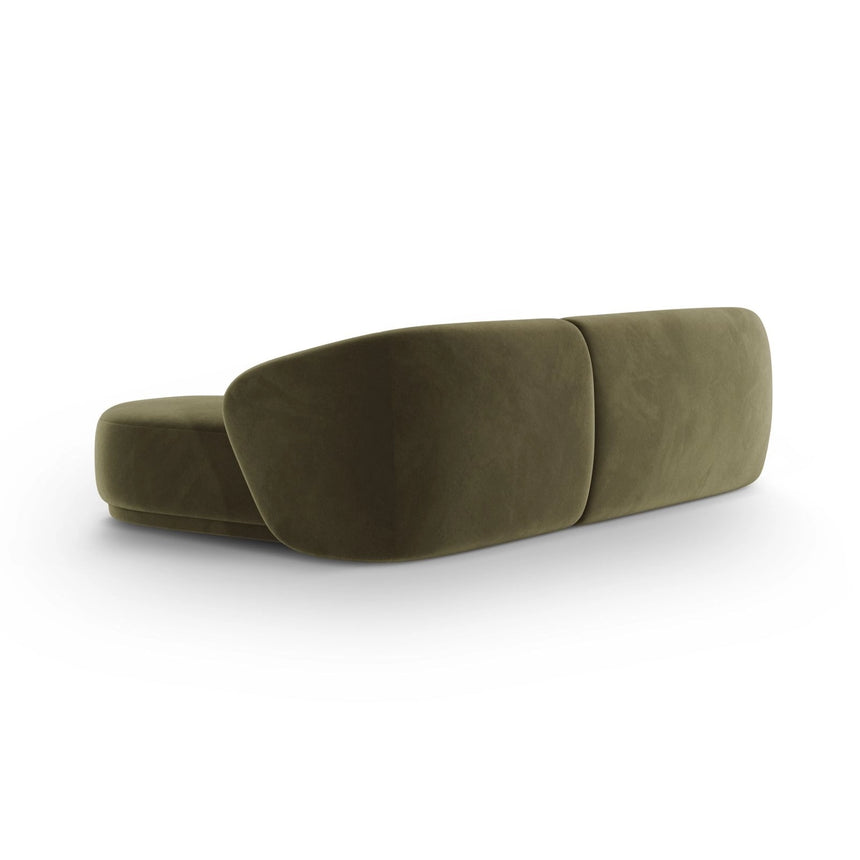 Gomera 4-Sitzer Ecksofa, Linke Seite, aus Samt in Grün (Salvador 8), 260x155x74 cm von Cosmopolitan Design – Bild 5