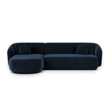Gomera 4-Sitzer Ecksofa, Linke Seite, aus Samt in Königsblau (Salvador 5), 260x155x74 cm von Cosmopolitan Design – Bild 1