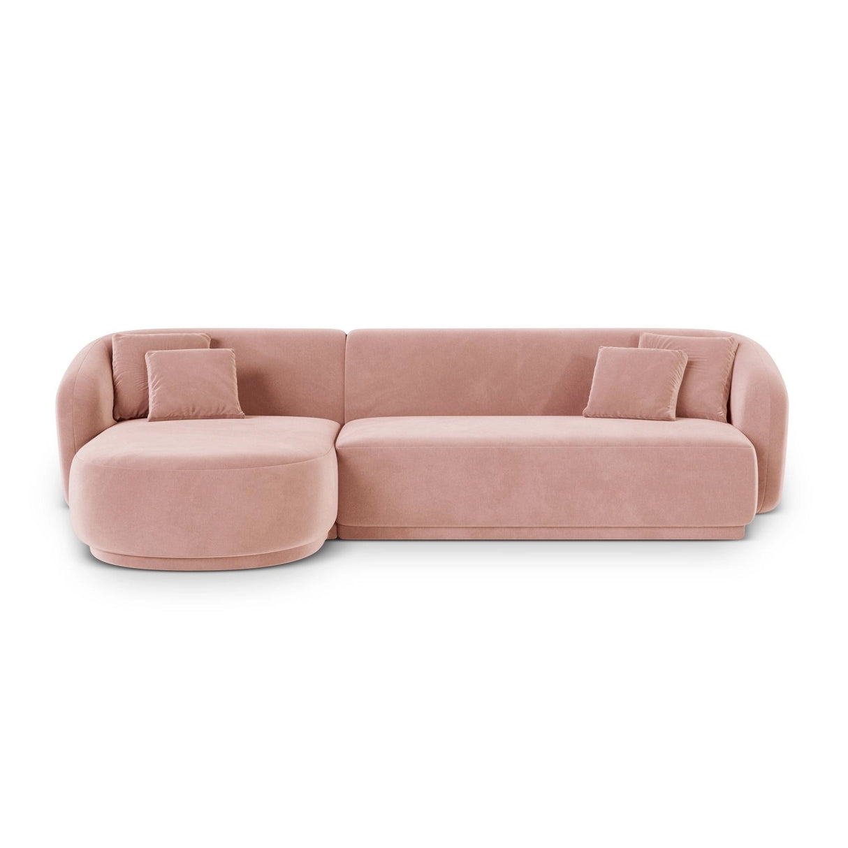 Gomera 4-Sitzer Ecksofa, Linke Seite, aus Samt in Rosa (Salvador 11), 260x155x74 cm von Cosmopolitan Design – Bild 1