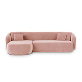 Gomera 4-Sitzer Ecksofa, Linke Seite, aus Samt in Rosa (Salvador 11), 260x155x74 cm von Cosmopolitan Design – Bild 1