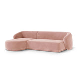 Gomera 4-Sitzer Ecksofa, Linke Seite, aus Samt in Rosa (Salvador 11), 260x155x74 cm von Cosmopolitan Design – Bild 3
