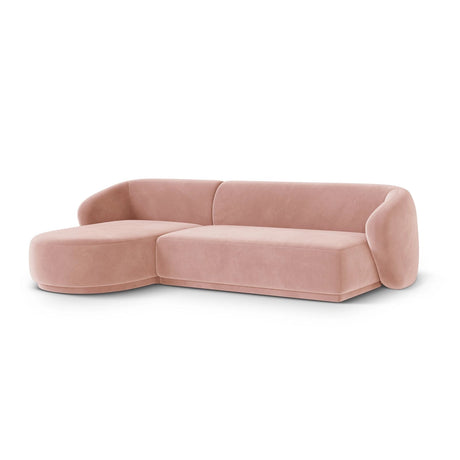 Gomera 4-Sitzer Ecksofa, Linke Seite, aus Samt in Rosa (Salvador 11), 260x155x74 cm von Cosmopolitan Design – Bild 3