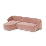 Gomera 4-Sitzer Ecksofa, Linke Seite, aus Samt in Rosa (Salvador 11), 260x155x74 cm von Cosmopolitan Design – Bild 4