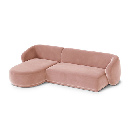 Gomera 4-Sitzer Ecksofa, Linke Seite, aus Samt in Rosa (Salvador 11), 260x155x74 cm von Cosmopolitan Design – Bild 4
