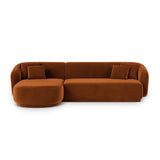 Gomera 4-Sitzer Ecksofa, Linke Seite, aus Samt in Terrakotta (Salvador 14), 260x155x74 cm von Cosmopolitan Design – Bild 1