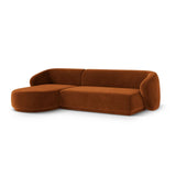 Gomera 4-Sitzer Ecksofa, Linke Seite, aus Samt in Terrakotta (Salvador 14), 260x155x74 cm von Cosmopolitan Design – Bild 3