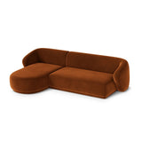 Gomera 4-Sitzer Ecksofa, Linke Seite, aus Samt in Terrakotta (Salvador 14), 260x155x74 cm von Cosmopolitan Design – Bild 4