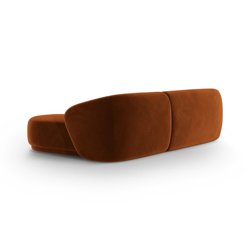 Gomera 4-Sitzer Ecksofa, Linke Seite, aus Samt in Terrakotta (Salvador 14), 260x155x74 cm von Cosmopolitan Design – Bild 5