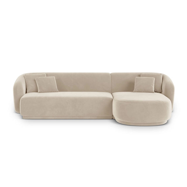 Gomera 4-Sitzer Ecksofa, Rechte Seite, aus Samt, 260x155x74 cm von Cosmopolitan Design – Bild 1